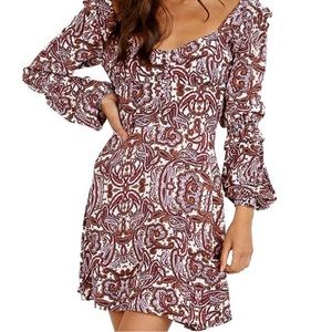 For Love and Lemons Georgi Lilac Paisley Dress XS NWT